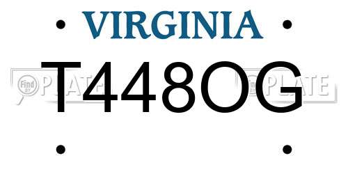 T448OG Virginia License Plate
