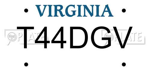 T44DGV Virginia License Plate