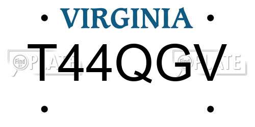 T44QGV Virginia License Plate
