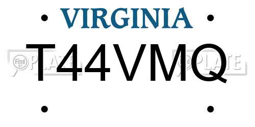 T44VMQ Virginia License Plate