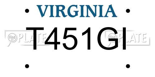 T451GI Virginia License Plate