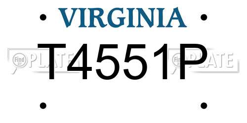 T4551P Virginia License Plate