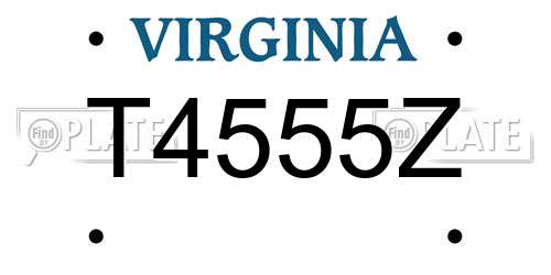T4555Z Virginia License Plate
