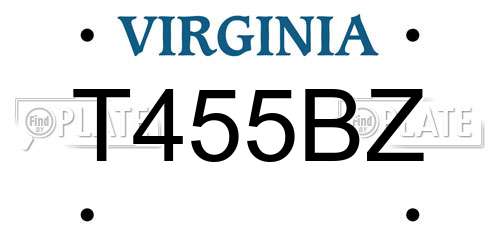 T455BZ Virginia License Plate