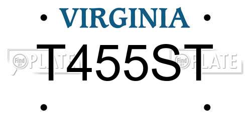T455ST Virginia License Plate