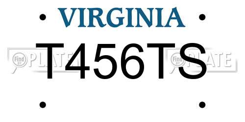 T456TS Virginia License Plate