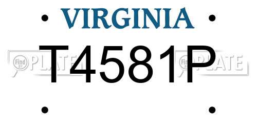 T4581P Virginia License Plate