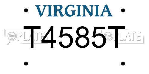 T4585T Virginia License Plate