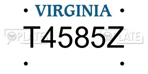 T4585Z Virginia License Plate