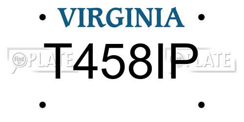 T458IP Virginia License Plate