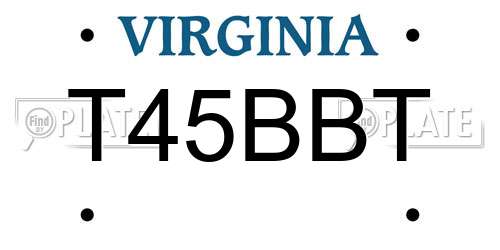 T45BBT Virginia License Plate
