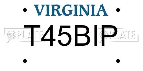 T45BIP Virginia License Plate