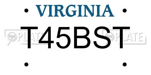 T45BST Virginia License Plate