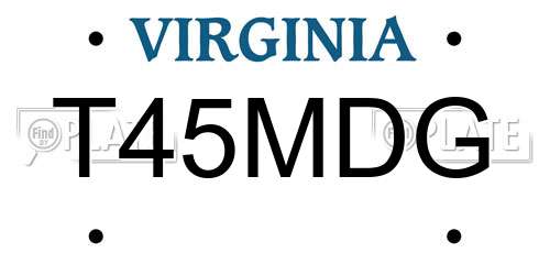 T45MDG Virginia License Plate