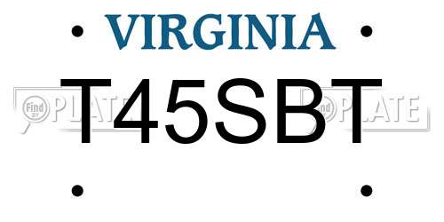 T45SBT Virginia License Plate