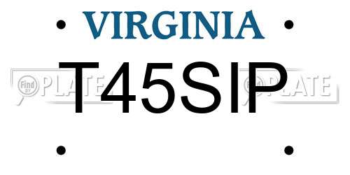 T45SIP Virginia License Plate