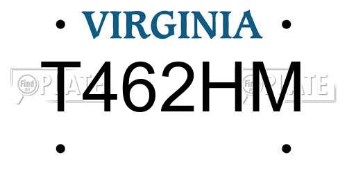 T462HM Virginia License Plate