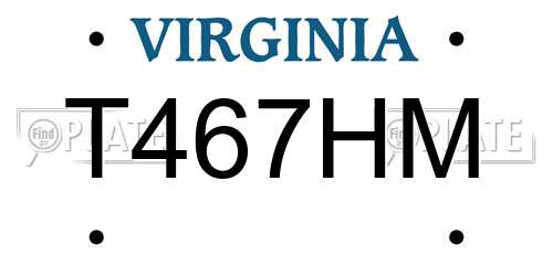 T467HM Virginia License Plate