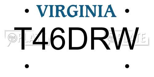 T46DRW Virginia License Plate