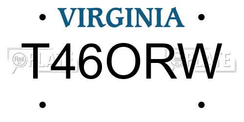 T46ORW Virginia License Plate