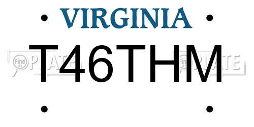 T46THM Virginia License Plate