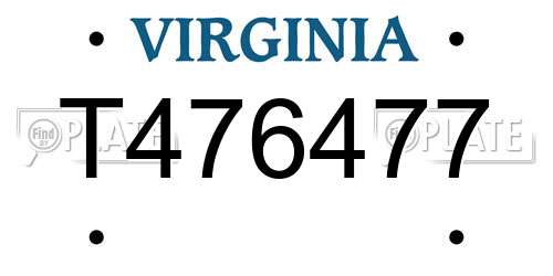 T476477 Virginia License Plate