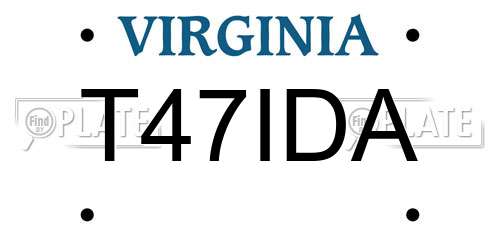 T47IDA Virginia License Plate