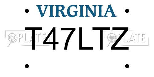 T47LTZ Virginia License Plate