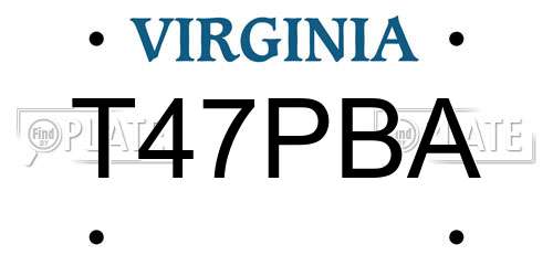 T47PBA Virginia License Plate