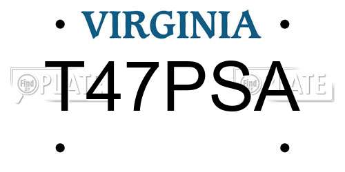 T47PSA Virginia License Plate