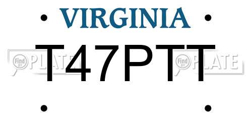 T47PTT Virginia License Plate