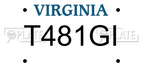 T481GI Virginia License Plate