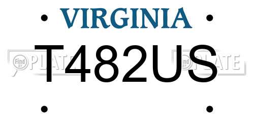 T482US Virginia License Plate
