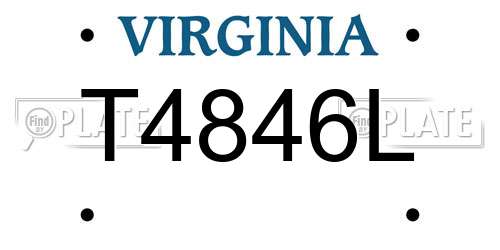 T4846L Virginia License Plate