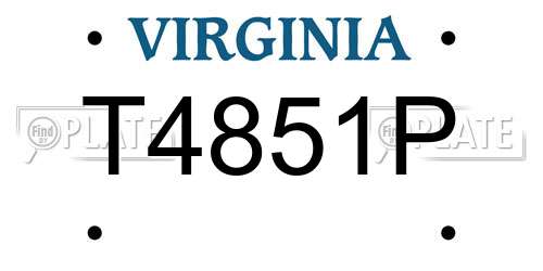 T4851P Virginia License Plate