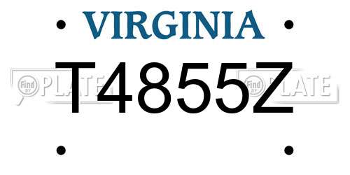 T4855Z Virginia License Plate