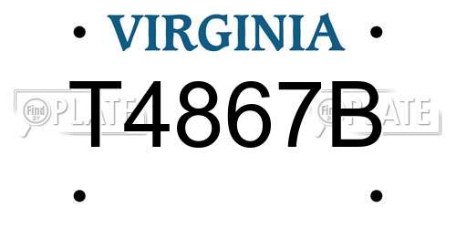 T4867B Virginia License Plate