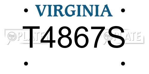 T4867S Virginia License Plate