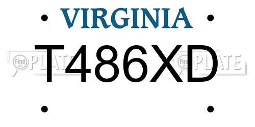 T486XD Virginia License Plate
