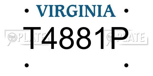 T4881P Virginia License Plate