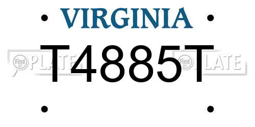 T4885T Virginia License Plate