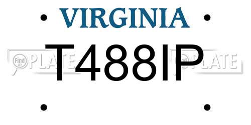 T488IP Virginia License Plate