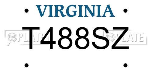 T488SZ Virginia License Plate