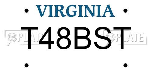 T48BST Virginia License Plate