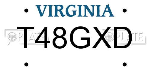 T48GXD Virginia License Plate