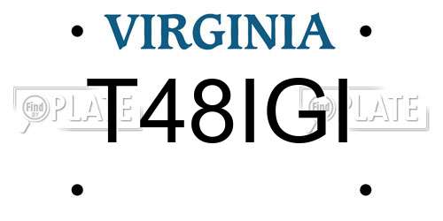 T48IGI Virginia License Plate