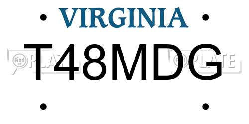 T48MDG Virginia License Plate