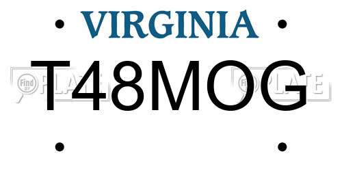 T48MOG Virginia License Plate