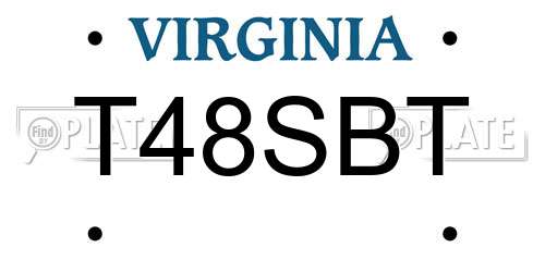 T48SBT Virginia License Plate