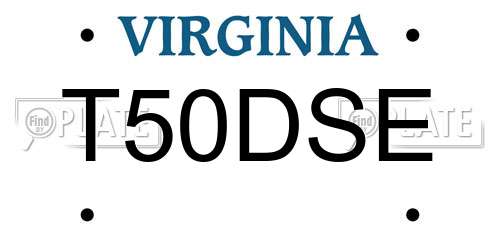 T50DSE Virginia License Plate